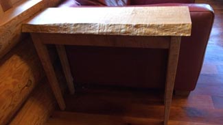 Rubus Woodworks Live edge maple slab side table