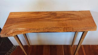 Rubus Woodworks Live edge maple slab telephone table